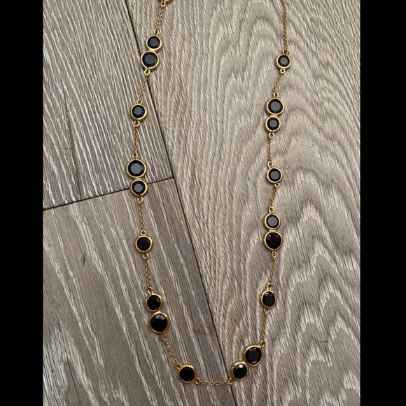 Kate Spade Black & Gold Long Chain Necklace